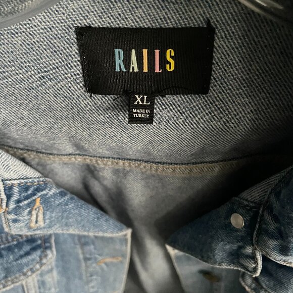 REDUCED! NWT RAILS Denim Jean Jacket - The Mulholland in Original Blue SzXL - Picture 3 of 10